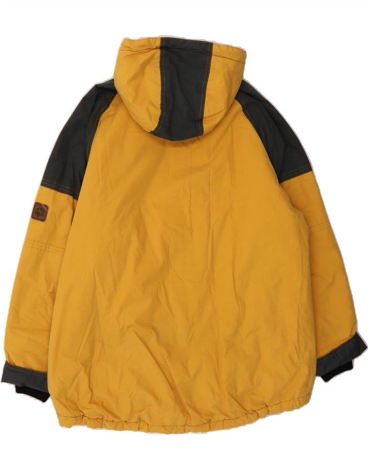 JACK WOLFSKIN Mens Windbreaker Jacket UK 38 Medium Yellow Colourblock Vintage Jack Wolfskin and Second-Hand Jack Wolfskin from Messina Hembry 