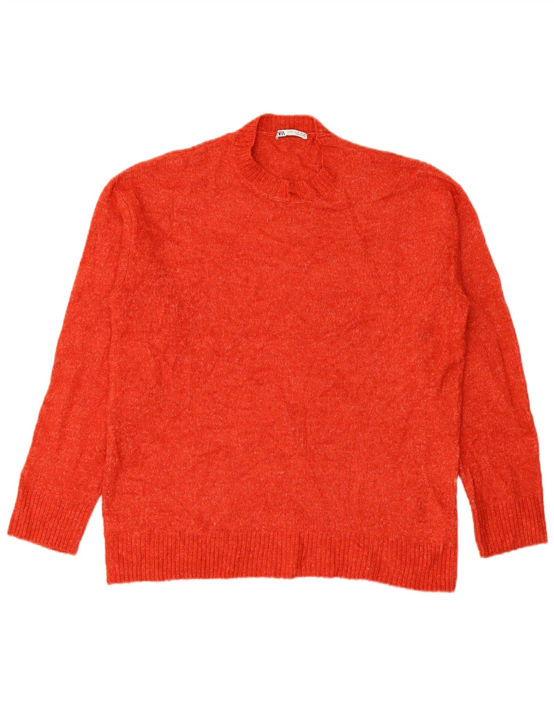 Zara Herren-Pullover mit Rundhalsausschnitt, Mittelrotes Polyester