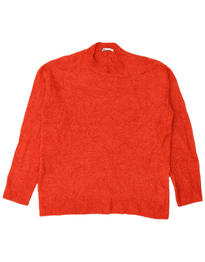 Zara Herren-Pullover mit Rundhalsausschnitt, Mittelrotes Polyester