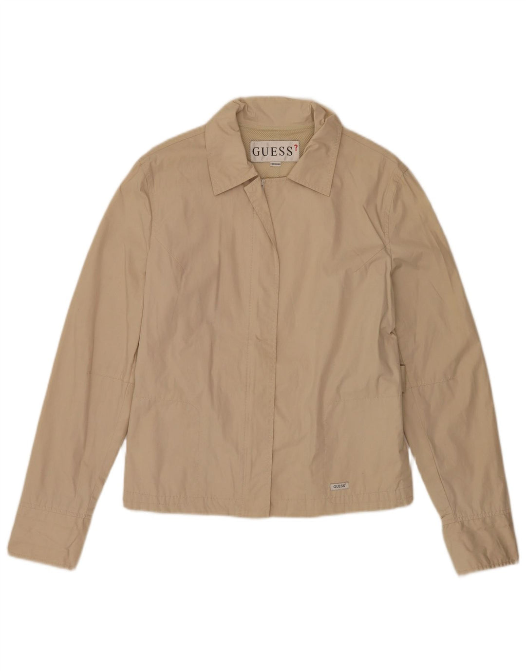 Guess Damen Bomberjacke UK 14 Mittelbeige Baumwolle