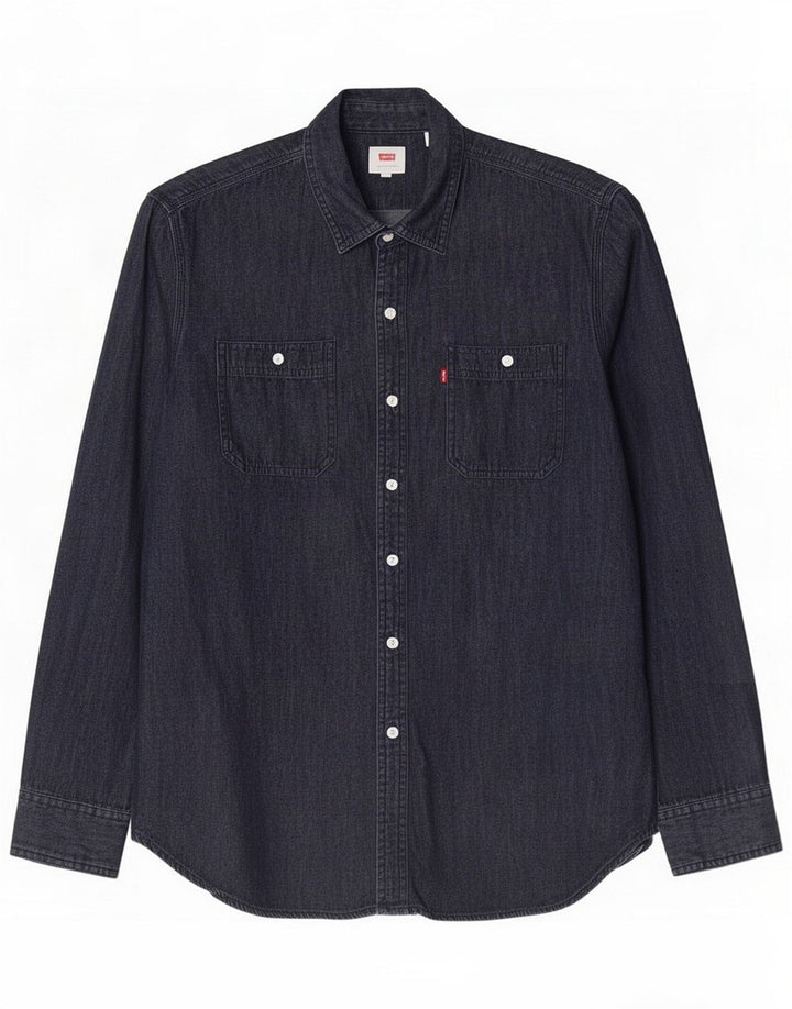 Levi's Herren-Jeanshemd, groß, marineblaue Baumwolle