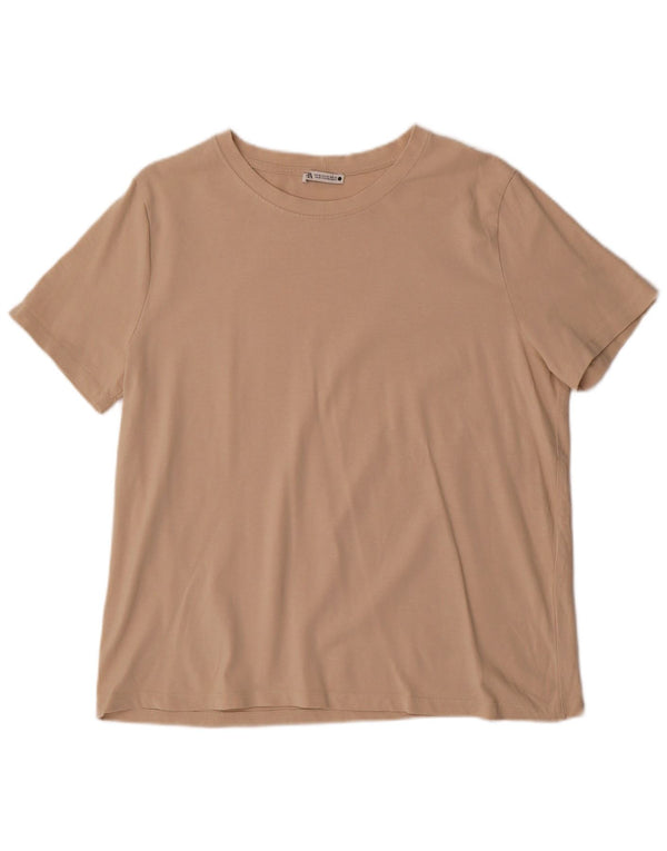 Zara Damen T-Shirt Top UK 18 XL Beige