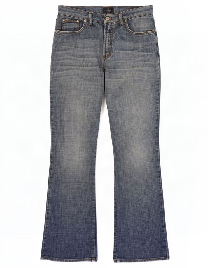 Trussardi Damen Bootcut-Jeans W30 L33 Blaue Baumwolle