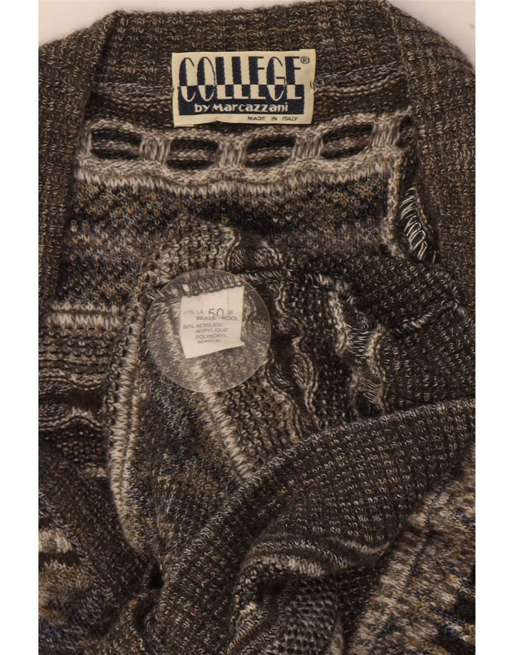 Marcazzani Herren-Cardigan-Pullover IT 50 Mittelgrau Retro