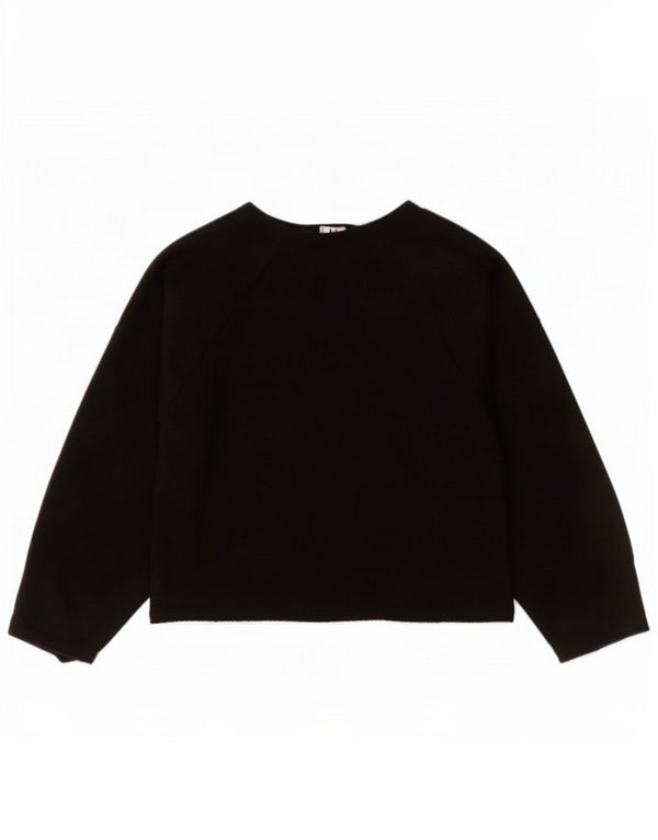 Zara Damen Crop V-Ausschnitt Pullover Pullover UK 14 Medium Schwarz