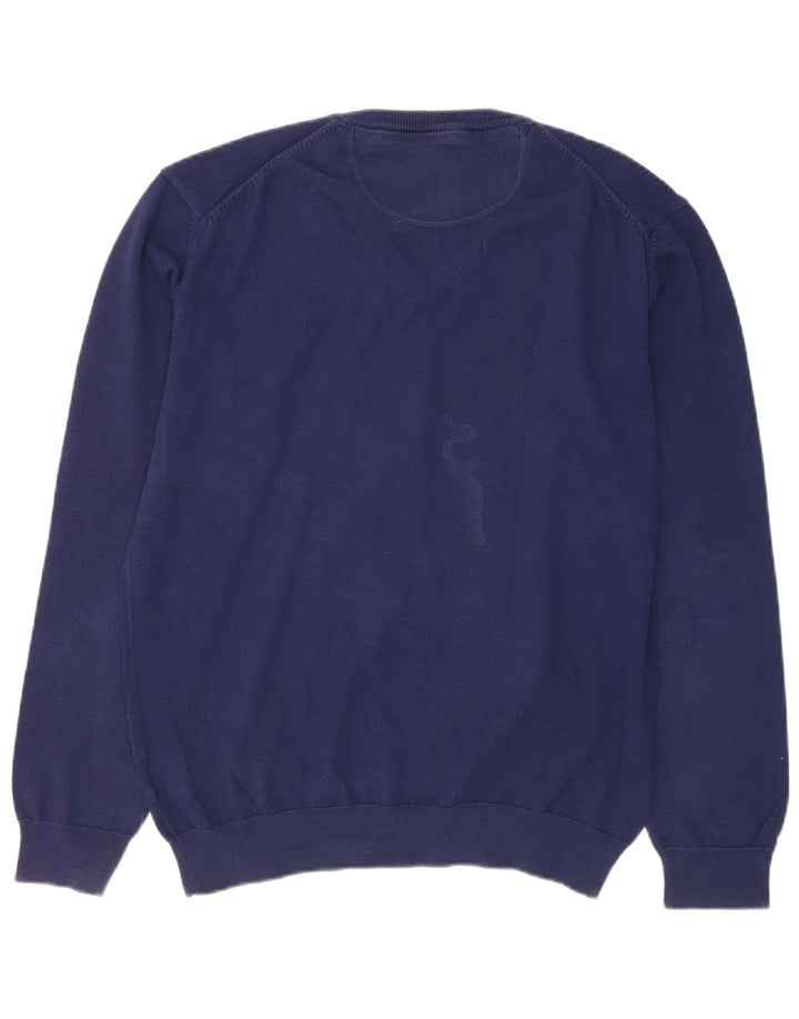 Gant Herren-Pullover mit V-Ausschnitt, groß, marineblau, Polyamid