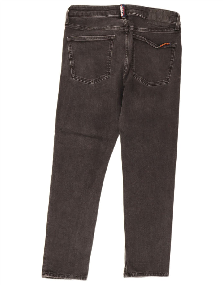 Superdry Damen Crop Slim Jeans W32 L25 Graue Baumwolle