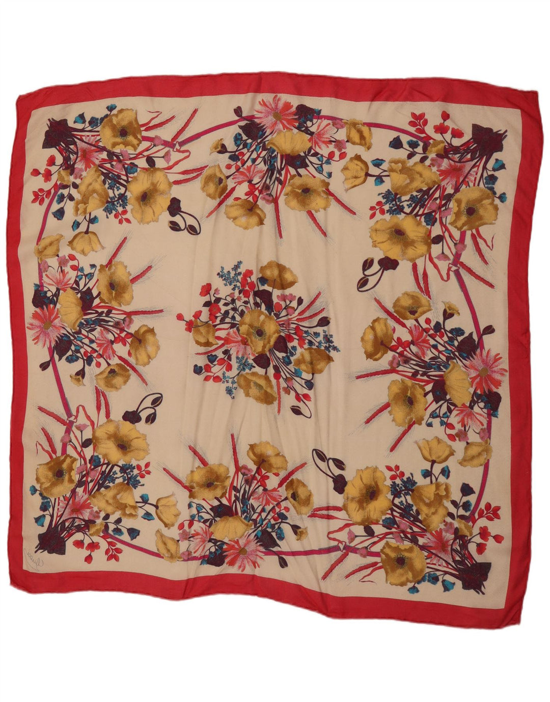 Gucci Damen grafischer quadratischer Schal, Einheitsgröße, mehrfarbig, Blumendesigner