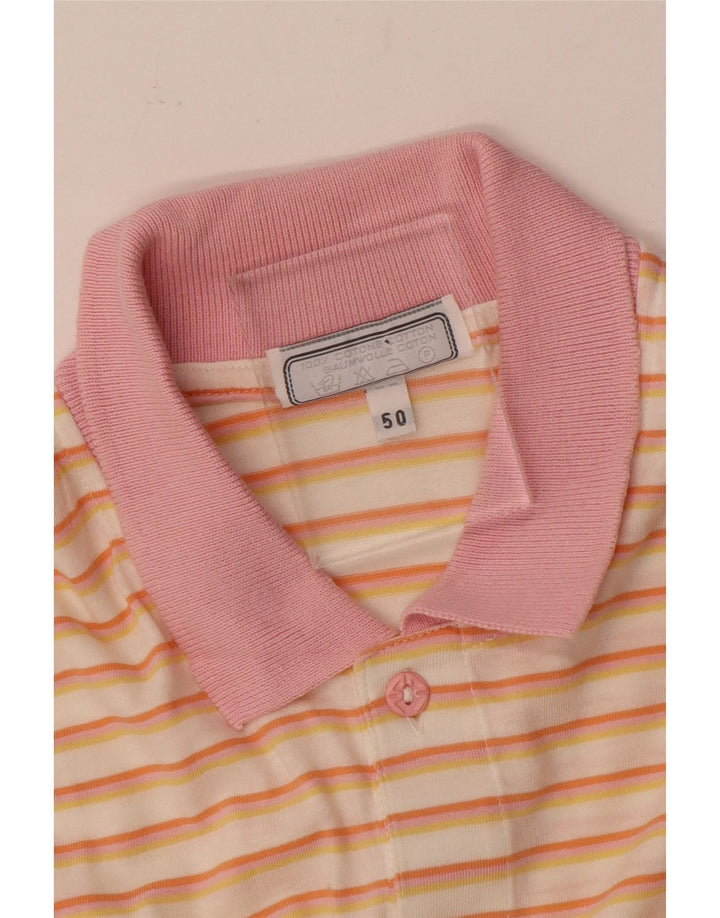 Stefanel Herren Poloshirt IT 50 Medium Mehrfarbig gestreift aus Baumwolle