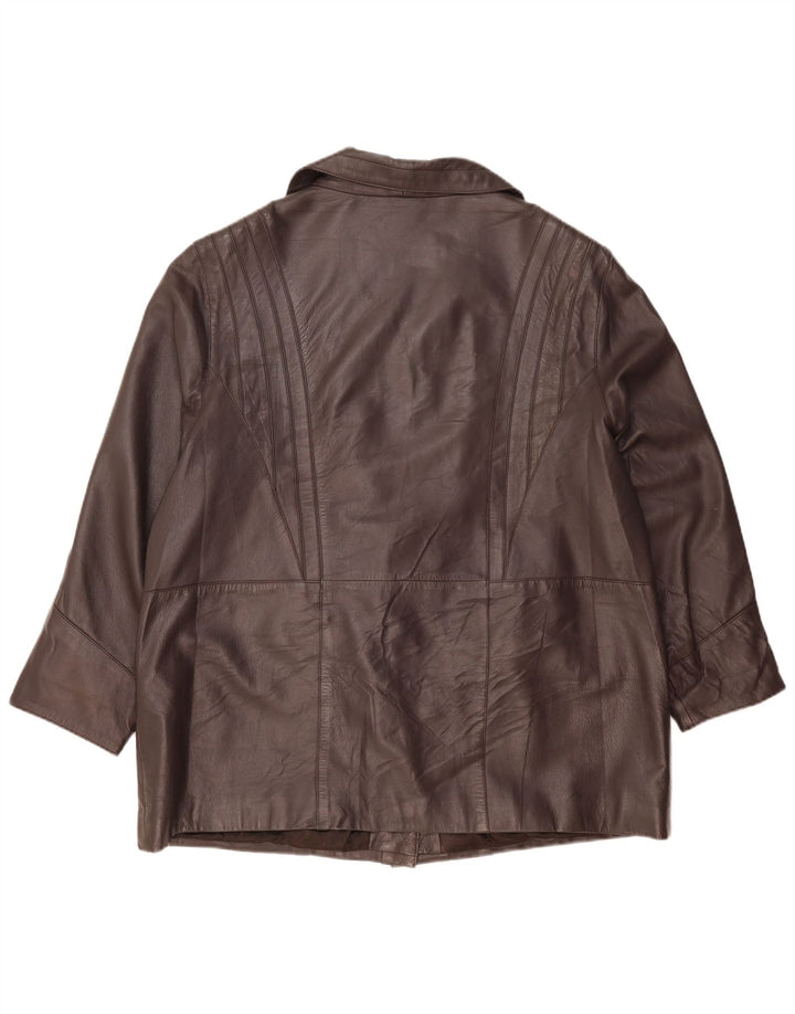 Morena Damen Lederjacke EU 48 2XL Braunes Leder