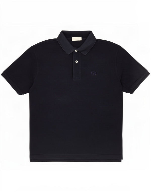 Sergio Tacchini Herren Poloshirt IT 48 Medium Marineblau Baumwolle