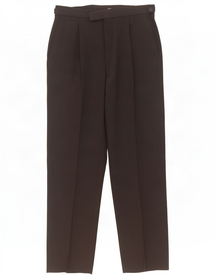 Marks & Spencer Herren-Anzughose mit Pegged-Anzug, W32, L33, schwarzes Polyester