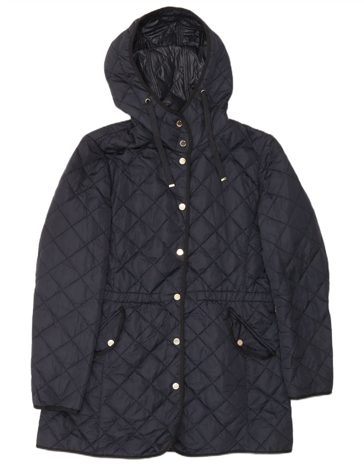 Massimo Dutti Damen Steppjacke mit Kapuze UK 18 XL Marineblau