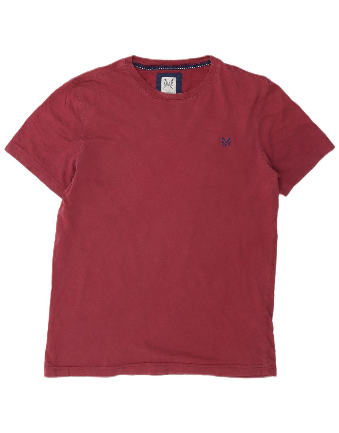 Crew Clothing Herren-T-Shirt-Oberteil aus mittlerer kastanienbrauner Baumwolle