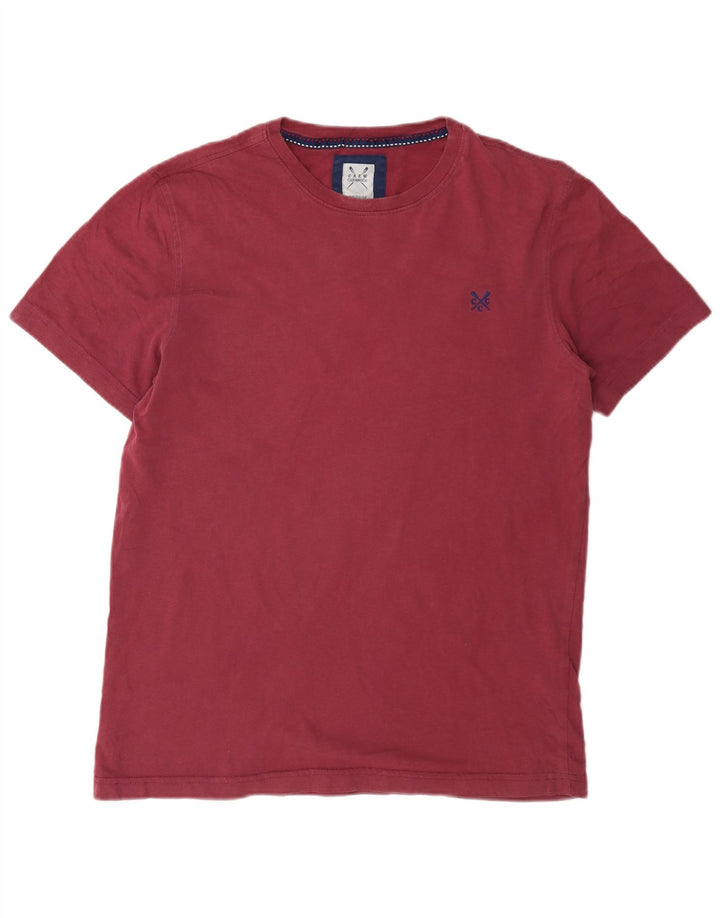 Crew Clothing Herren-T-Shirt-Oberteil aus mittlerer kastanienbrauner Baumwolle