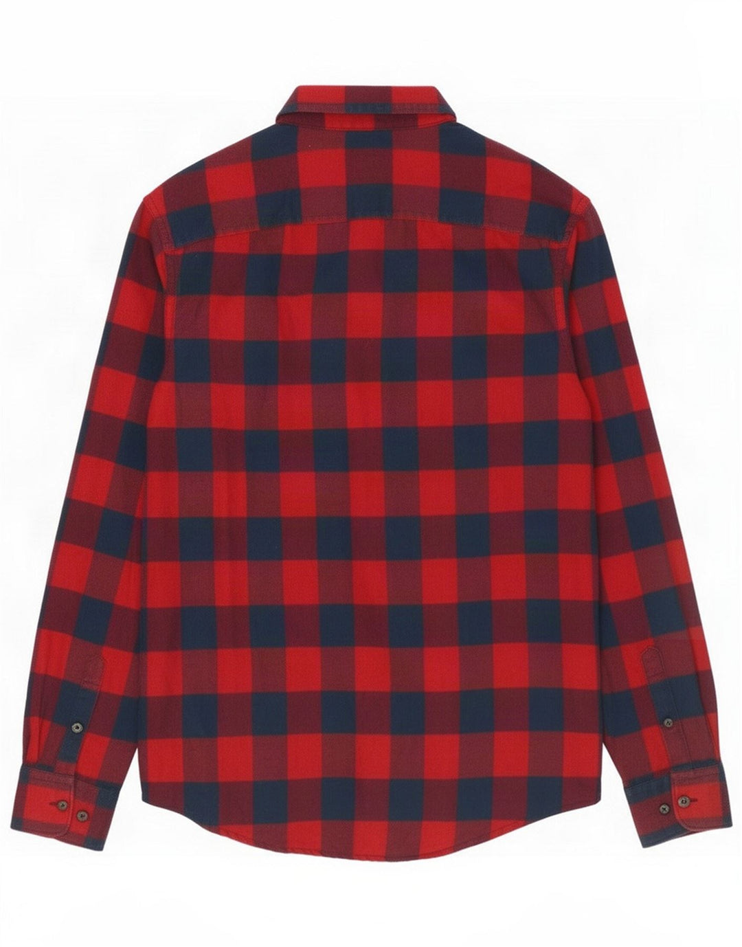Penguin Herren-Flanellhemd mit normaler Passform, kleine rote Gingham-Baumwolle