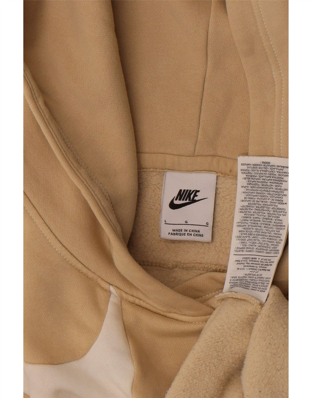 Nike Herren-Kapuzenpullover mit Grafik, groß, beige, Baumwolle