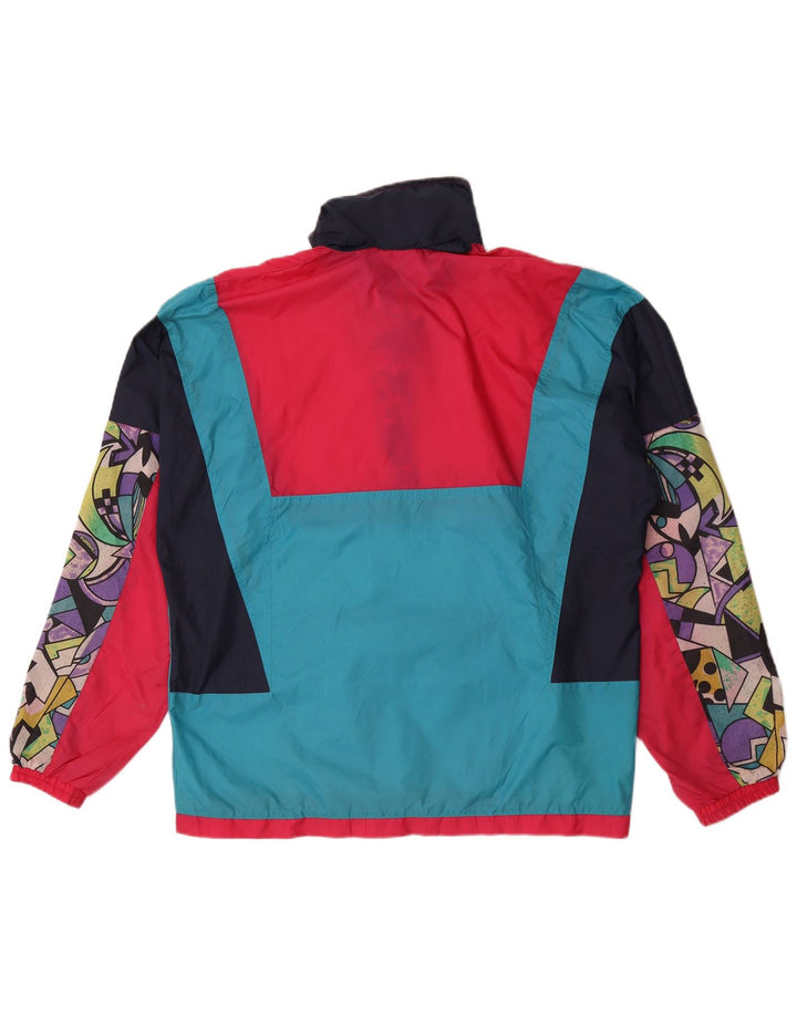 VINTAGE Herren Regenjacke mit Kapuze UK 38 Medium Mehrfarbig Geometrisch