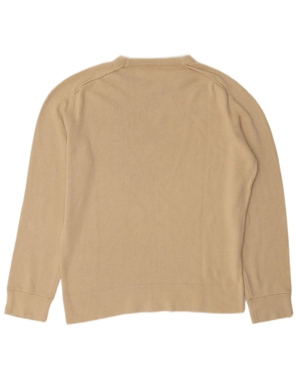 Calvin Klein Damen-Pullover mit normaler Passform und Rundhalsausschnitt, Gr. 12, Mittelbeige