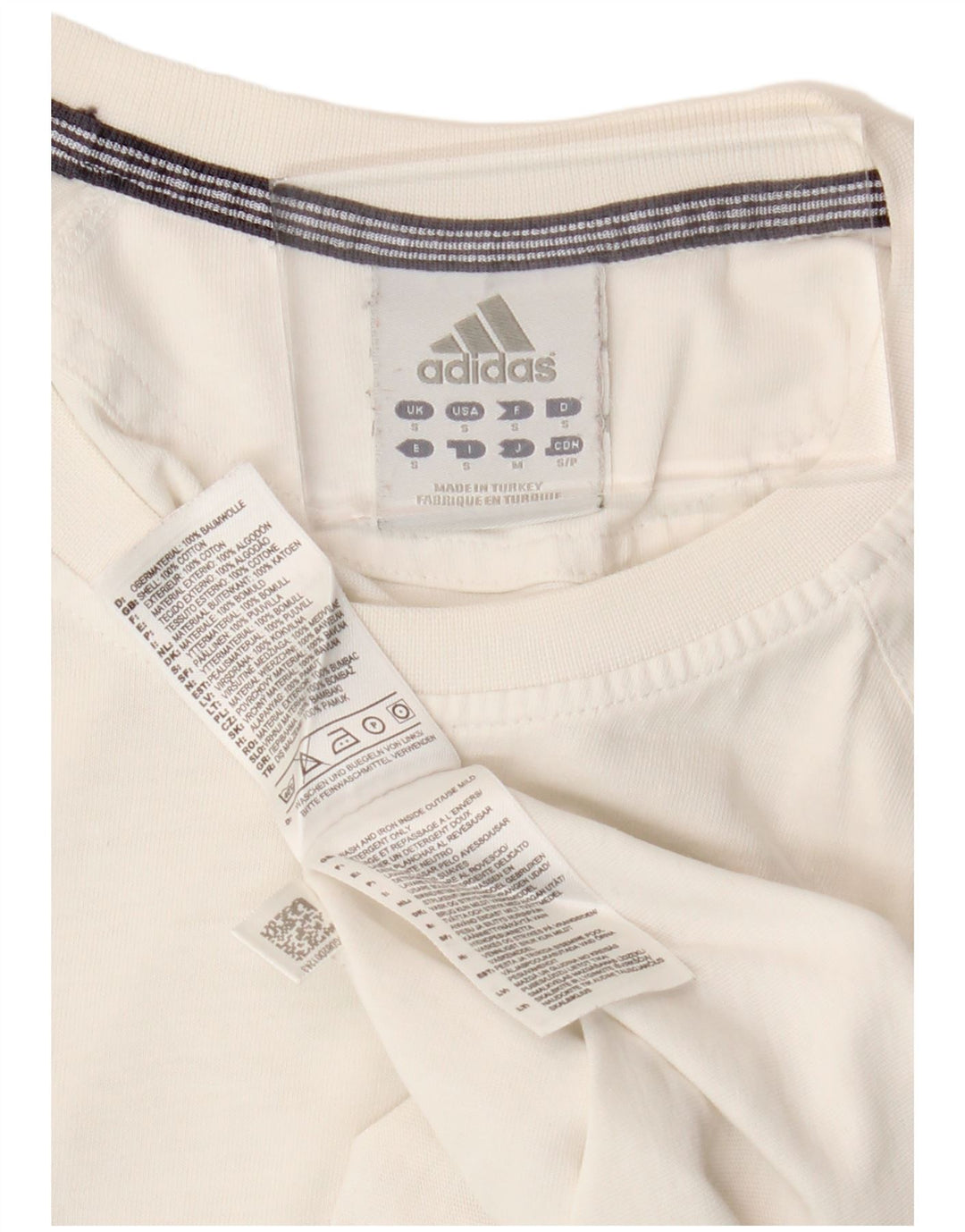 Adidas Herren T-Shirt Top Small aus weißer Baumwolle