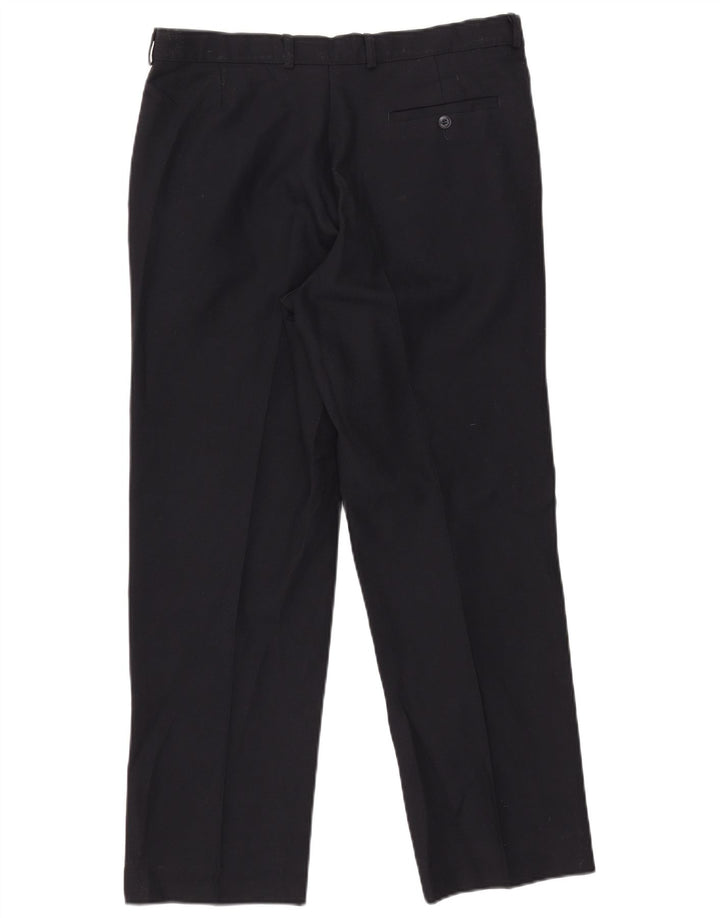 Gerade Herren-Chinohose von Marks & Spencer, W34, L29, Marineblau, Polyester