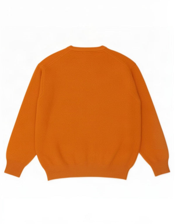 Benetton Damen-Pullover, übergroß, Rundhalsausschnitt, Gr. 10, Größe S, Orange