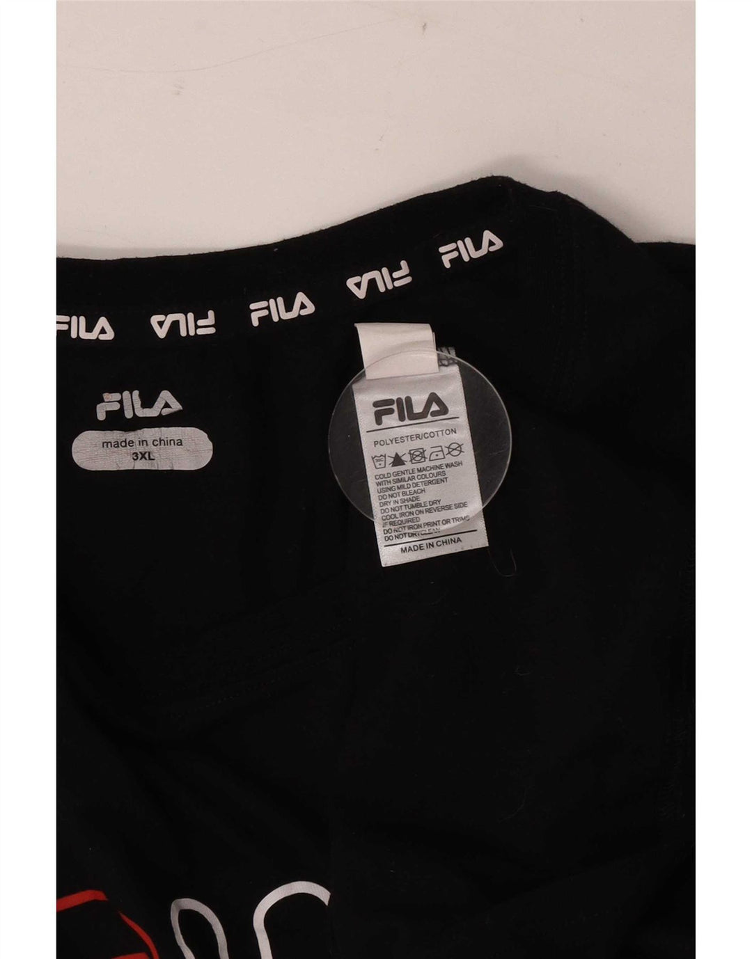 Fila Herren Grafik T-Shirt Top 3XL Schwarz Baumwolle