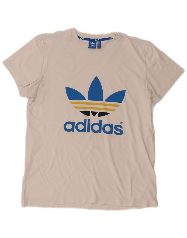 ADIDAS Herren Grafik T-Shirt Top Große weiße Baumwolle