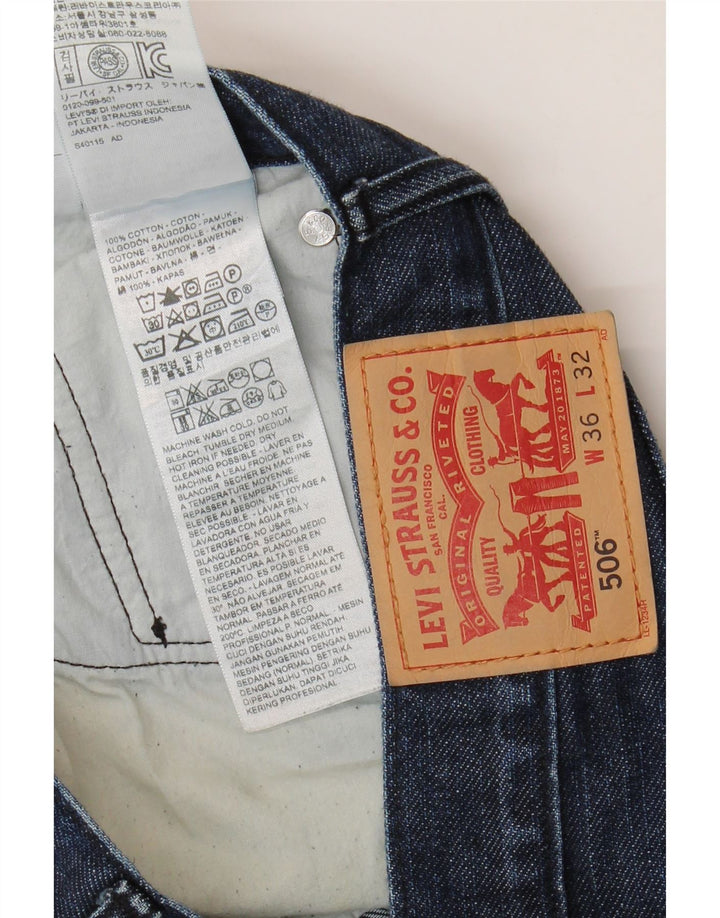 Levi's Herren 506 Straight Jeans W36 L32 Marineblaue Baumwolle