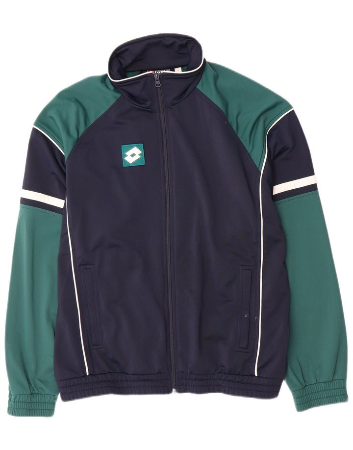 Lotto Herren-Trainingsanzug-Oberteil, Jacke, klein, marineblau, Farbblock-Polyester