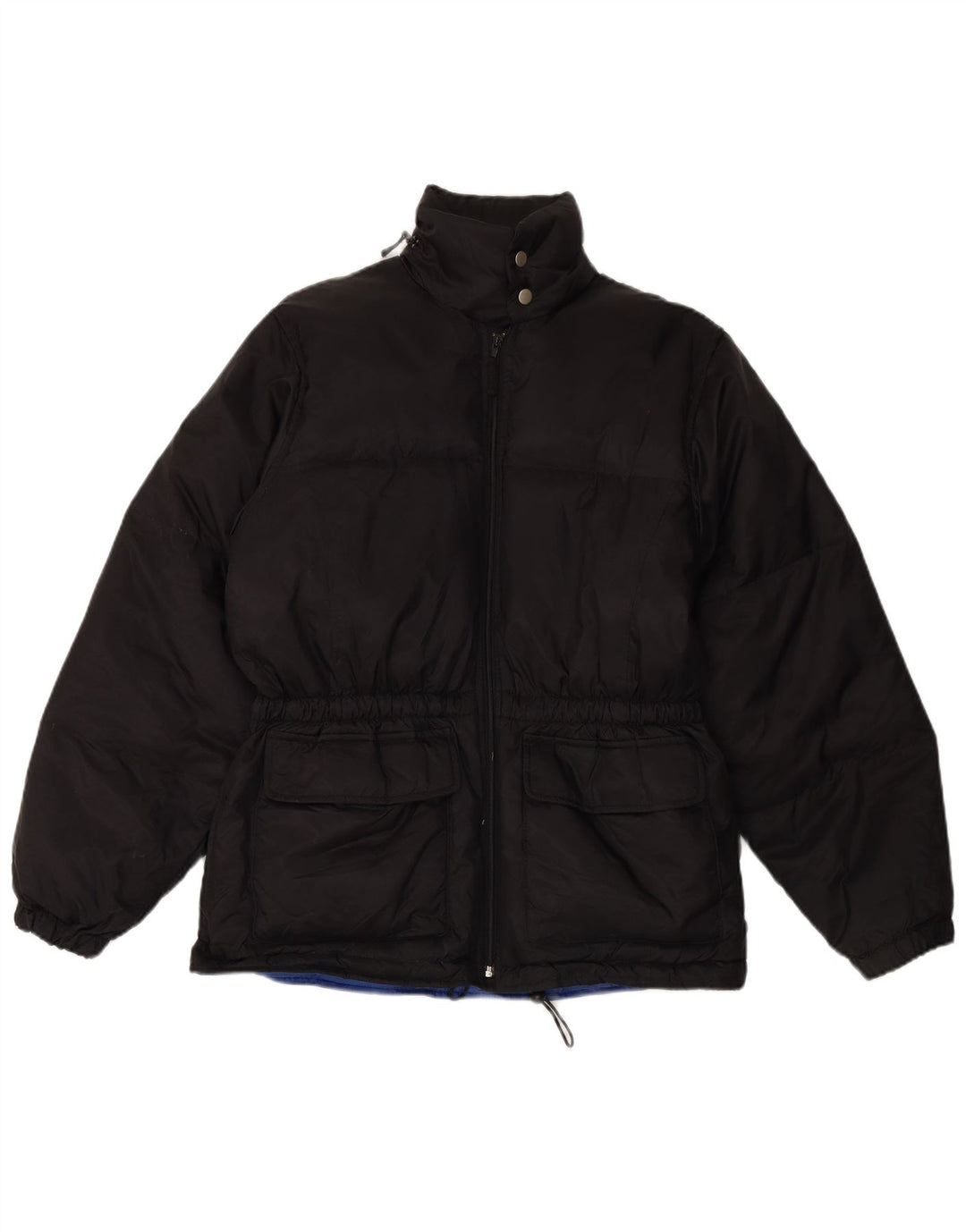 Vintage Herren Wattierte Jacke UK 38 Medium Schwarz Polyester