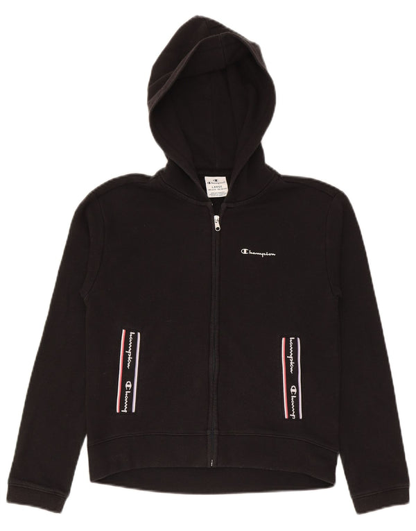 Champion Kapuzenpullover mit grafischem Reißverschluss für Mädchen, 11–12 Jahre, Größe L, Schwarz
