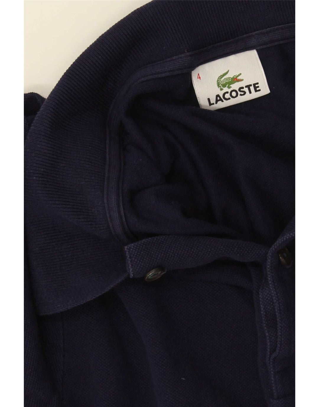 Lacoste Herren-Langarm-Poloshirt, Größe 4, mittelgroß, Marineblau