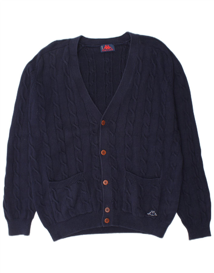 Kappa Herren-Strickjacke, groß, marineblau, Baumwolle