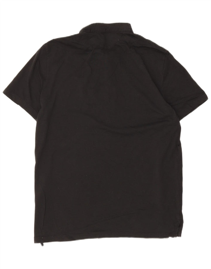 All Saints Herren-Poloshirt aus mittelschwarzer Baumwolle