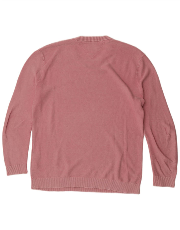 Tommy Hilfiger Herren-Pullover mit Rundhalsausschnitt, Größe L, Rosa