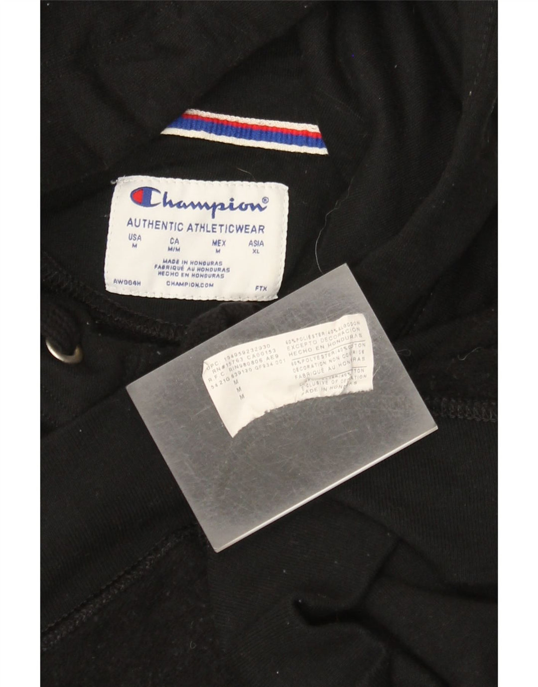 Champion Womens Graphic Hoodie Pullover UK 14 Mittelschwarzes Polyester