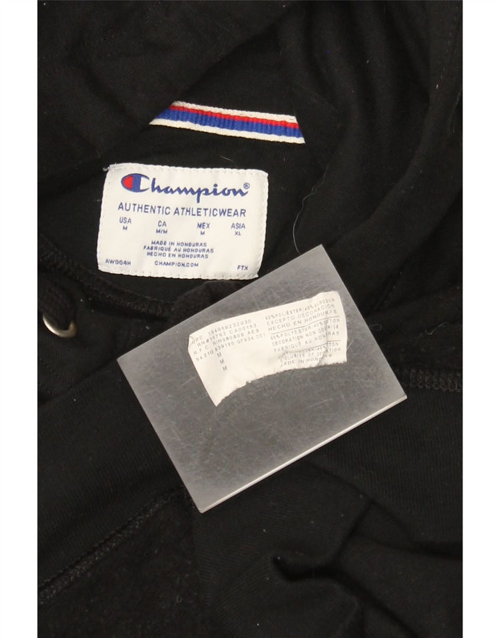 Champion Womens Graphic Hoodie Pullover UK 14 Mittelschwarzes Polyester