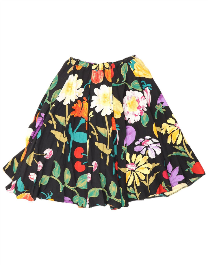 Vintage Damen ausgestellter Rock W28 Medium Mehrfarbig Floral Boho