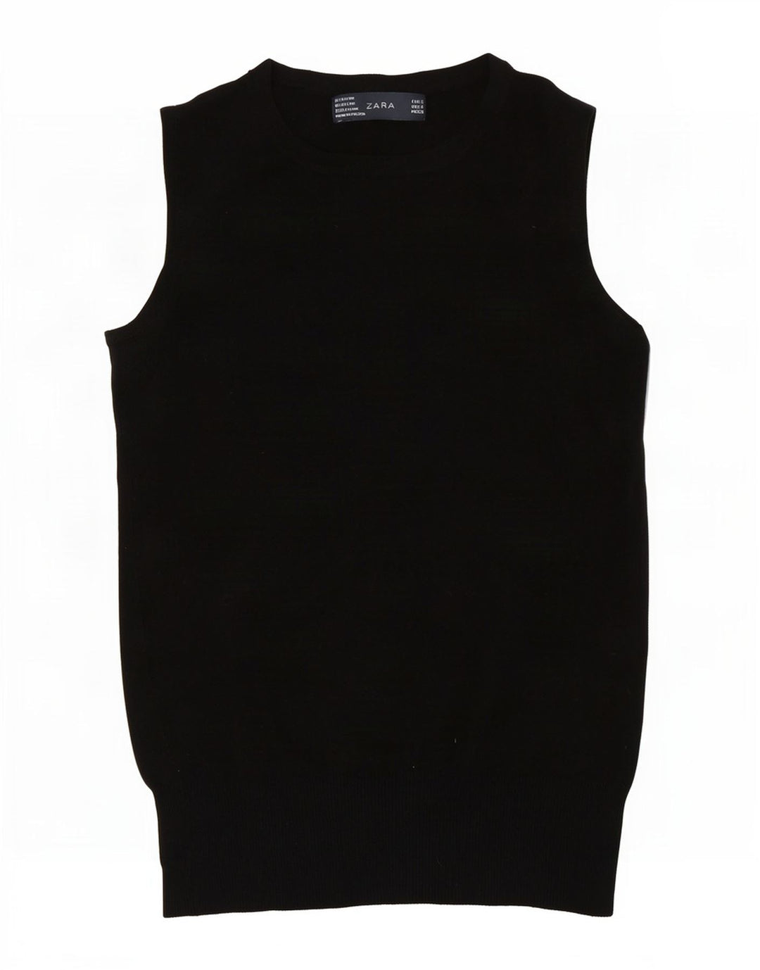 Zara Damen Weste Tank Top UK 8 Small Schwarz Rayon