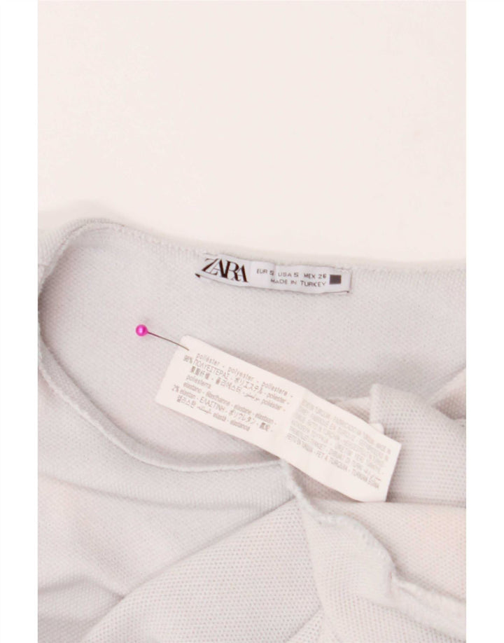 Zara Damen Weste Top UK 10 Small Weiß Polyester