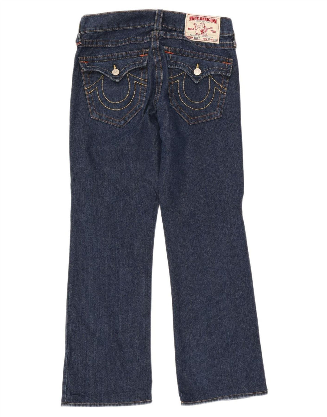 True Religion Damen Bootcut-Jeans W31 L32 Blaue Baumwolle