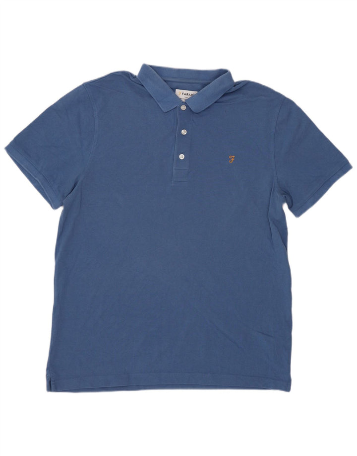 Farah Herren-Poloshirt, große blaue Baumwolle