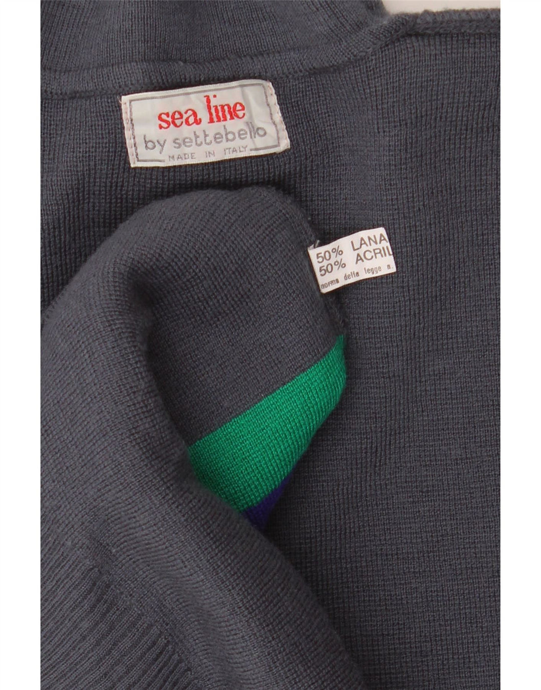 SETTEBELLO Herren-Pullover mit Rollkragen, groß, graue Wolle in Blockfarben