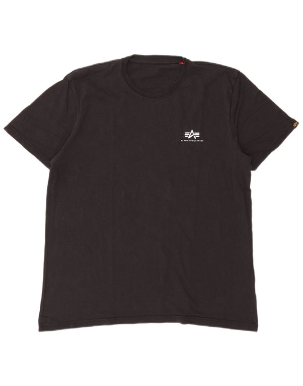 Alpha Industries Herren T-Shirt Top Medium Schwarz Baumwolle