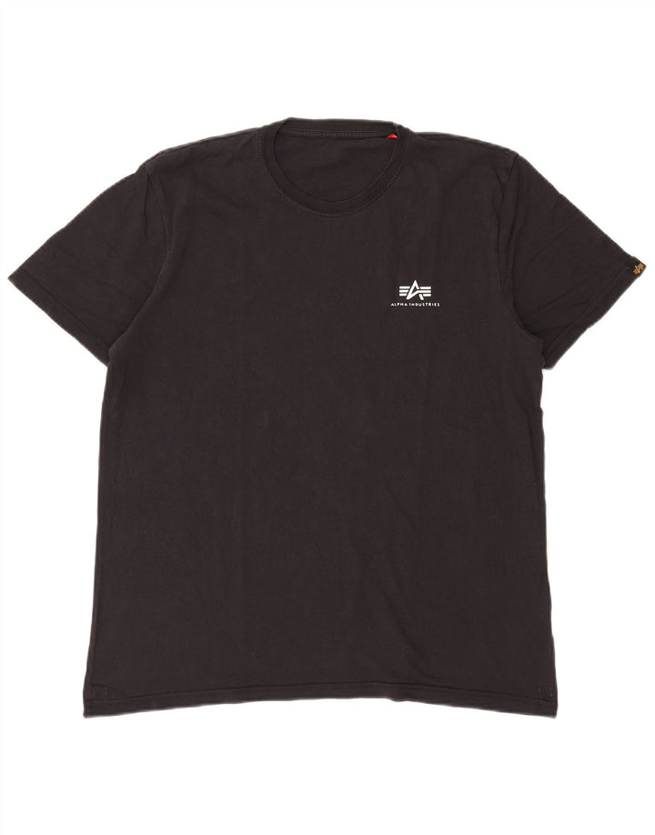 Alpha Industries Herren T-Shirt Top Medium Schwarz Baumwolle