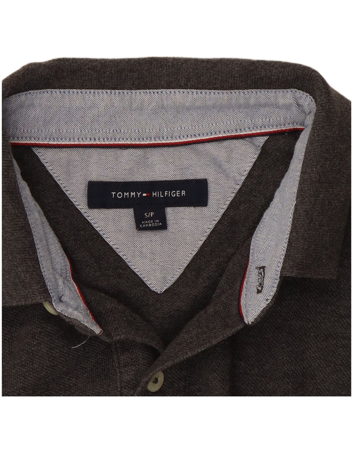 Tommy Hilfiger Herren-Poloshirt, kleine graue Baumwolle