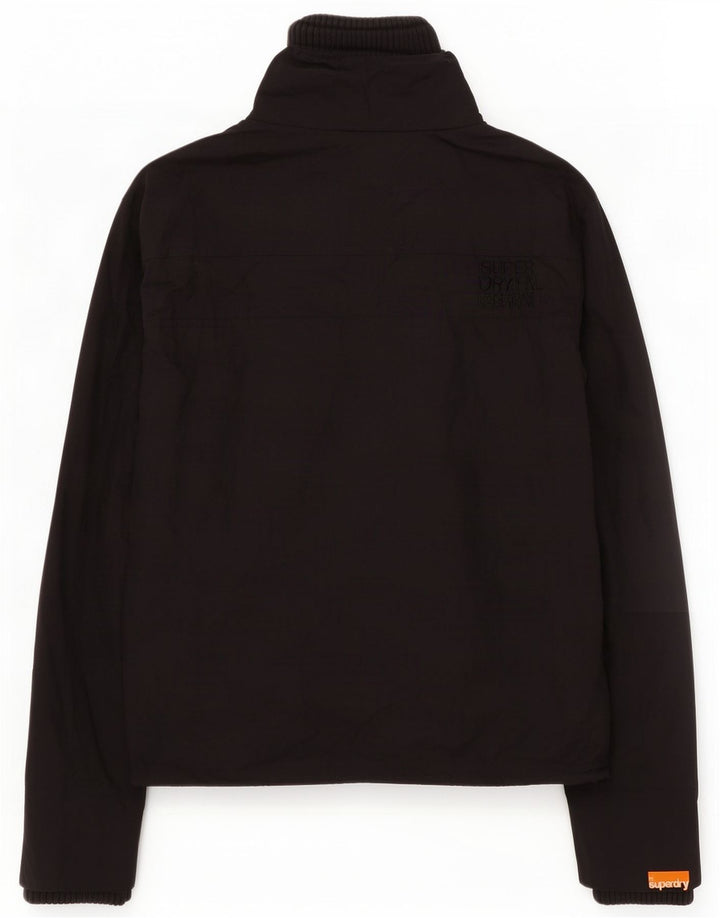 Superdry Damen Graphic Regenjacke UK 14 Mittelschwarzes Nylon