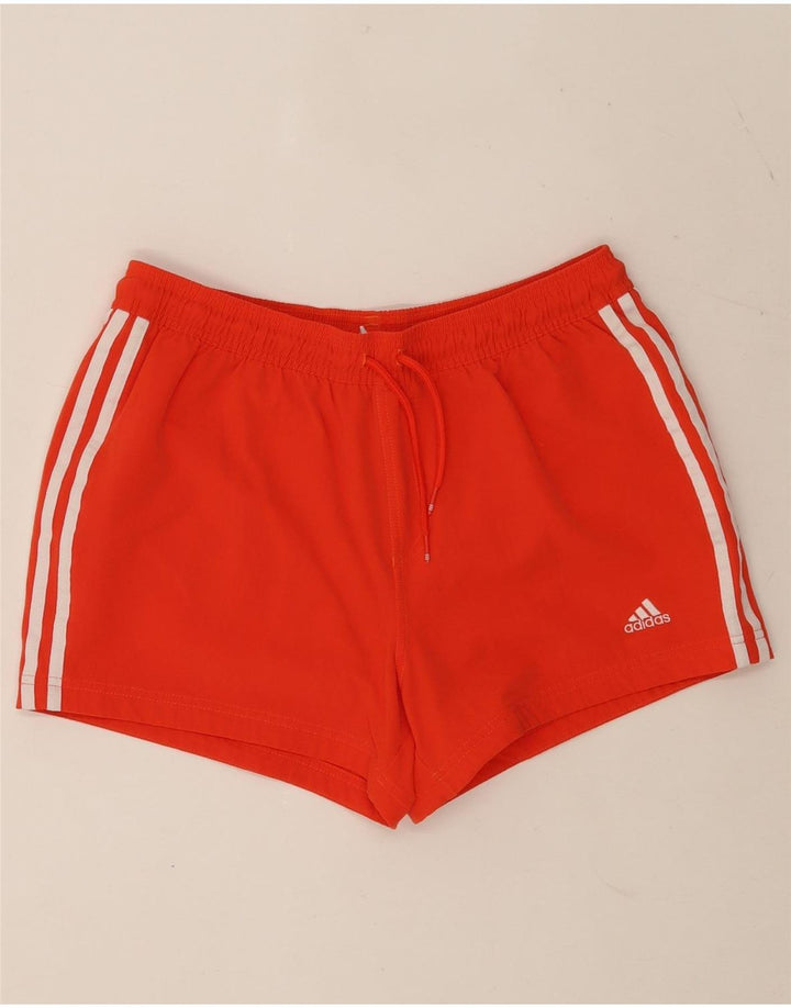 Adidas Damen Sportshorts UK 12 Medium Orange Nylon