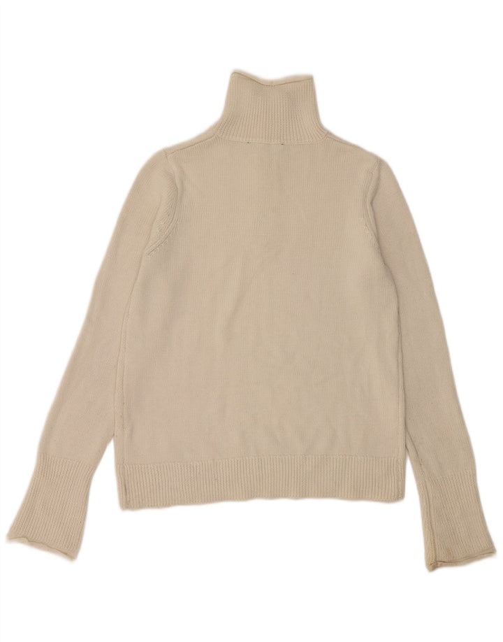 Zara Damen-Pullover mit Reißverschluss am Hals, Größe 44, Weiß